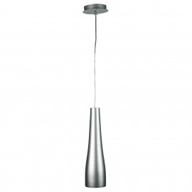 Oriel Lighting-Meri Brushed Glass Pendant 41cm  With A Clear Flex Cord and Silver Canopy